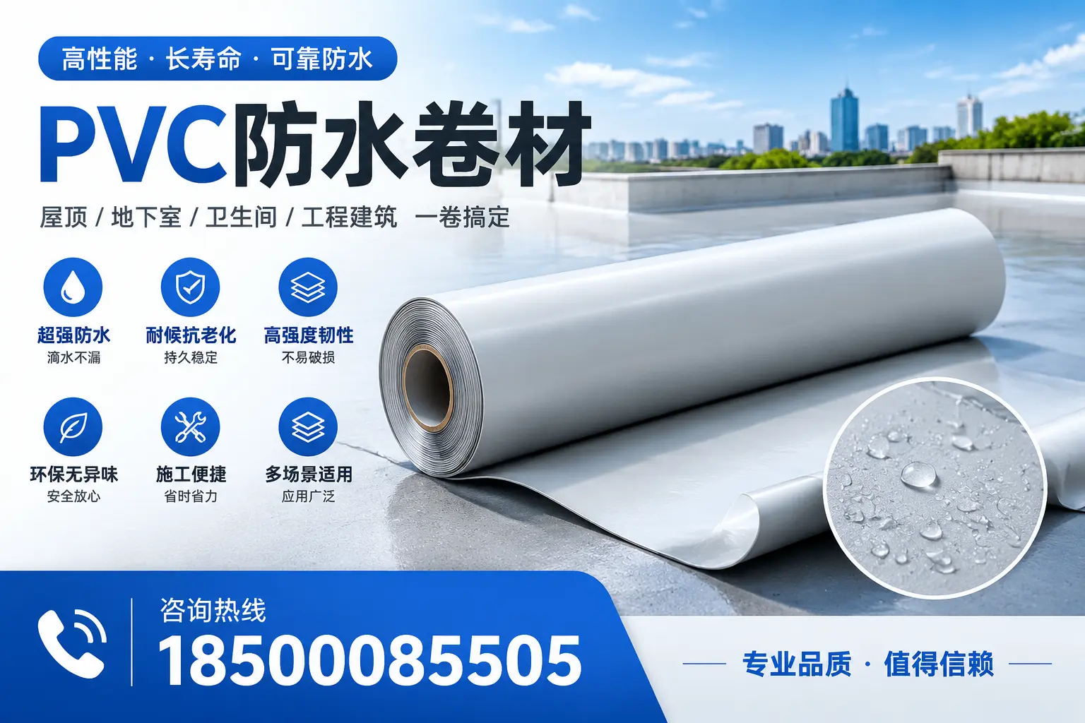 PVC防水卷材的防水效果评测，适合邯郸的科学依据